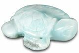 Polished Carved Larimar Sea Turtle - Dominican Republic #314968-1